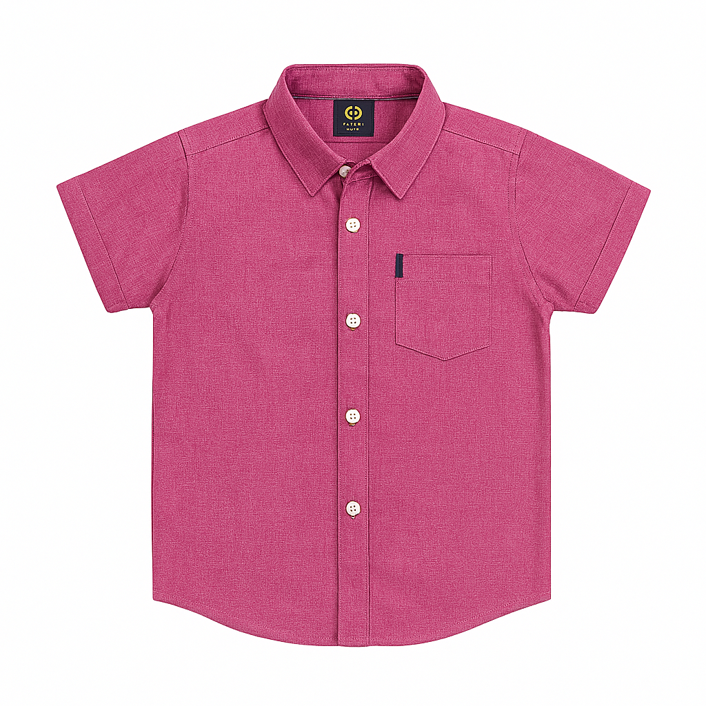 Boys pink check casual shirt
