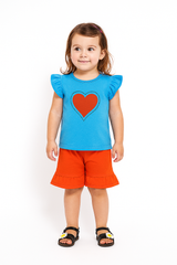 Girls blue heart 2pc