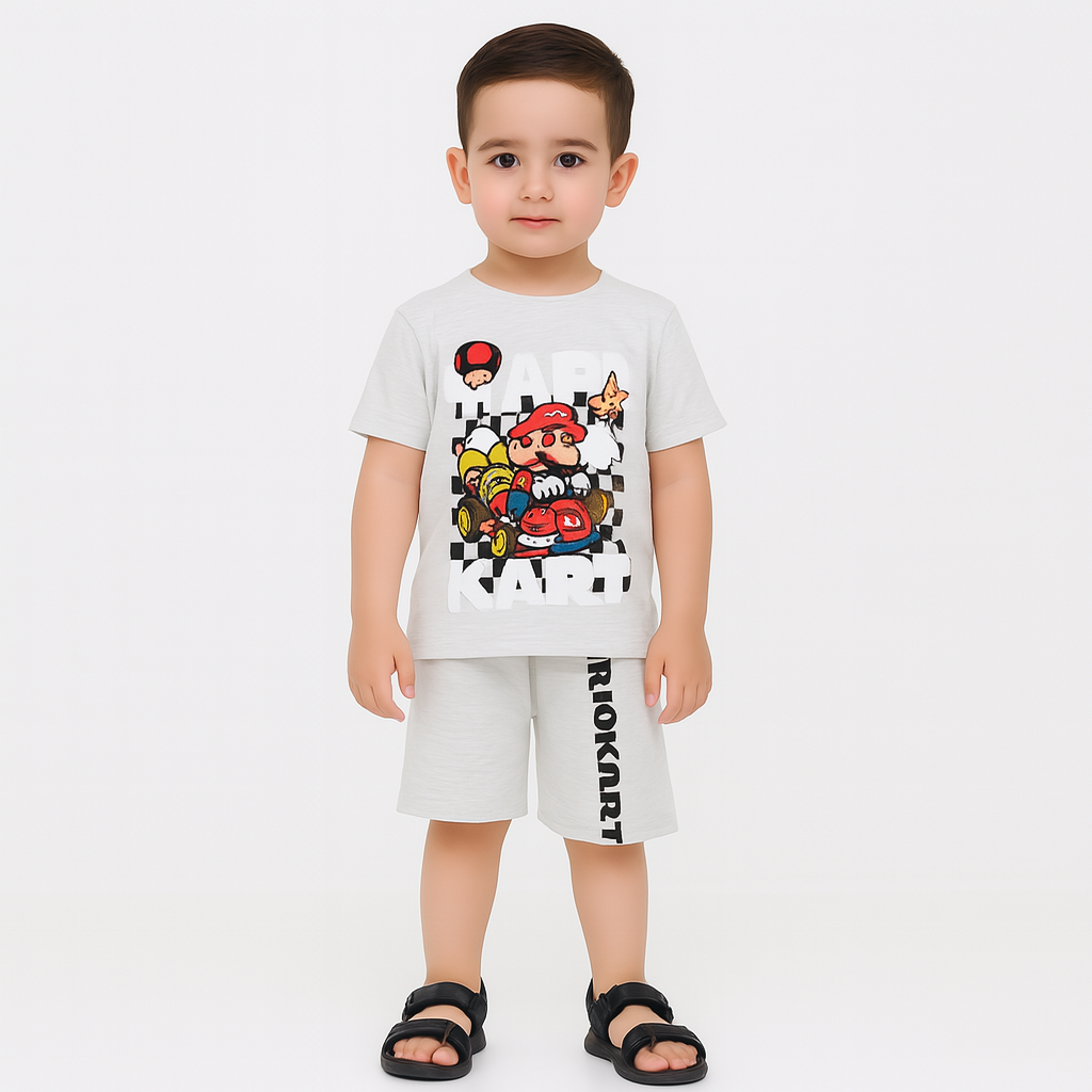 Boys gray Mario 2 pc