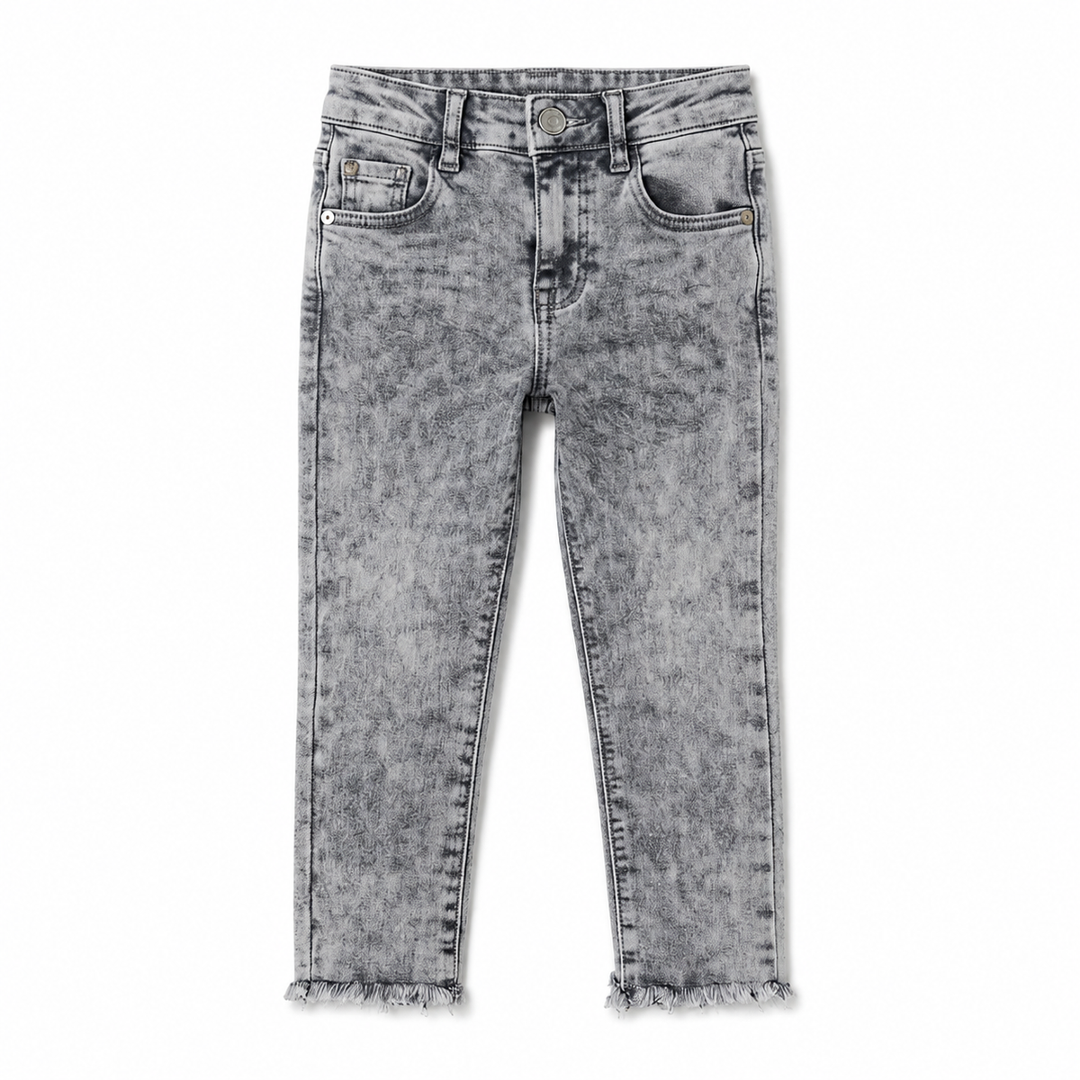 Girls Grey Acid Wash Denim Pant (Last Chance)