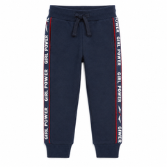 Girls blue girl power trouser