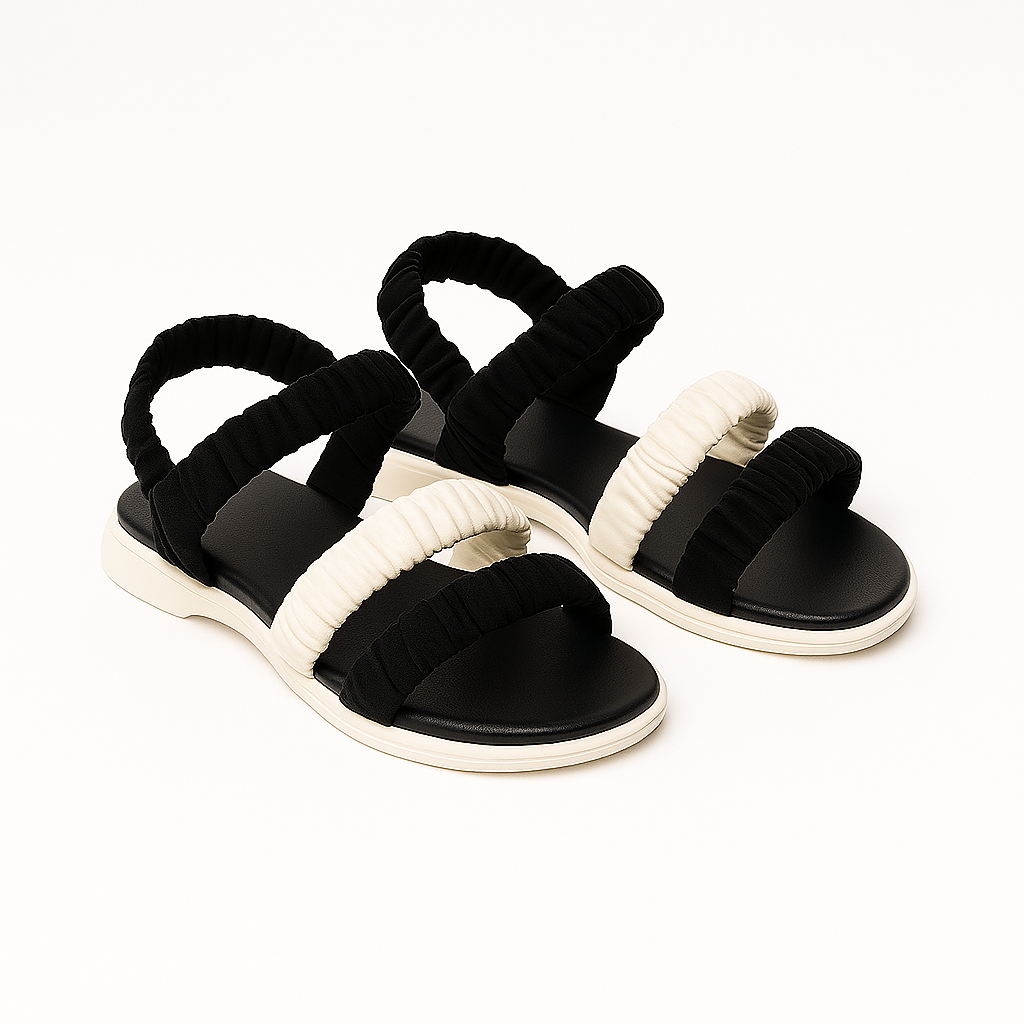 Girls black and white scrunches