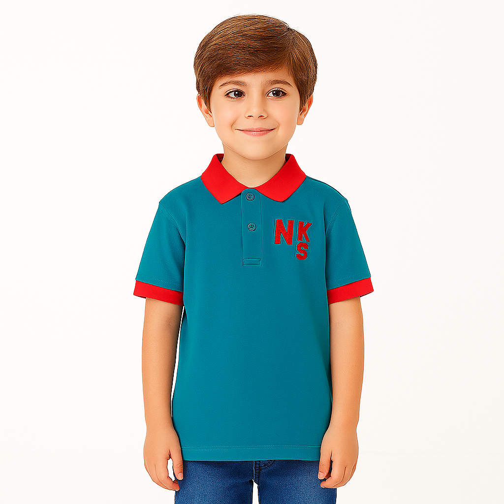 Boys zinc red polo