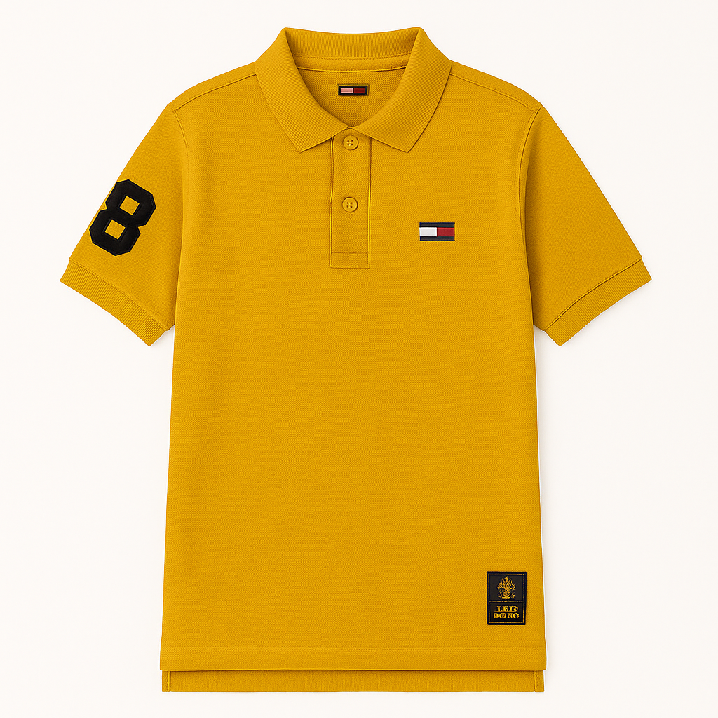 Boys yellow embroided polo shirt