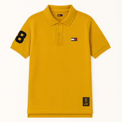 Boys yellow embroided polo shirt