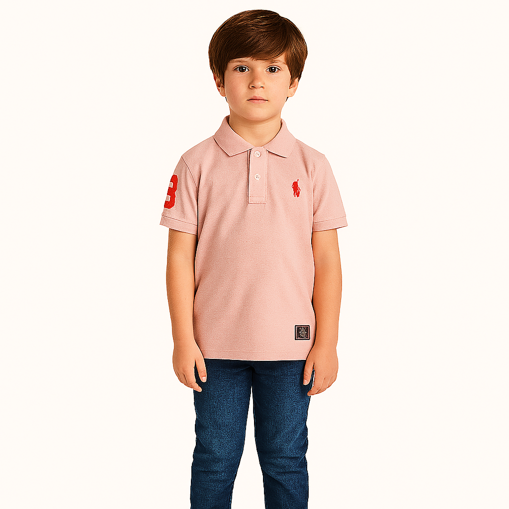 Boys tea pink polo shirt