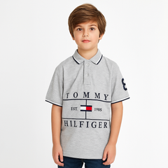 Boys gray Tommy polo shirt