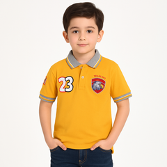Boys yellow eagle polo shirt