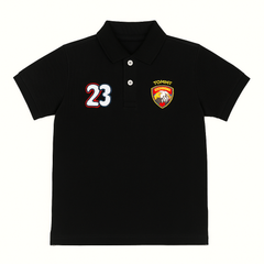 Boys basic black eagle polo shirt