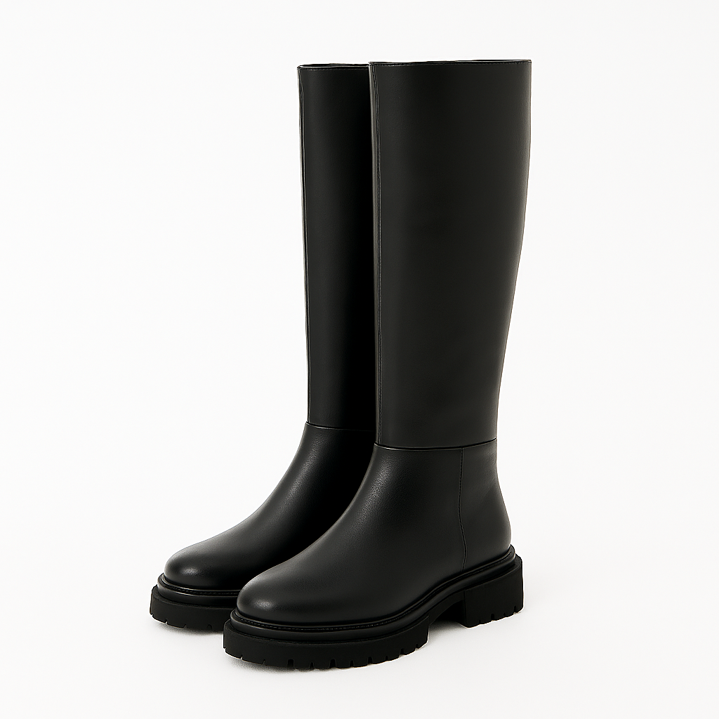 Black Leather long shoes