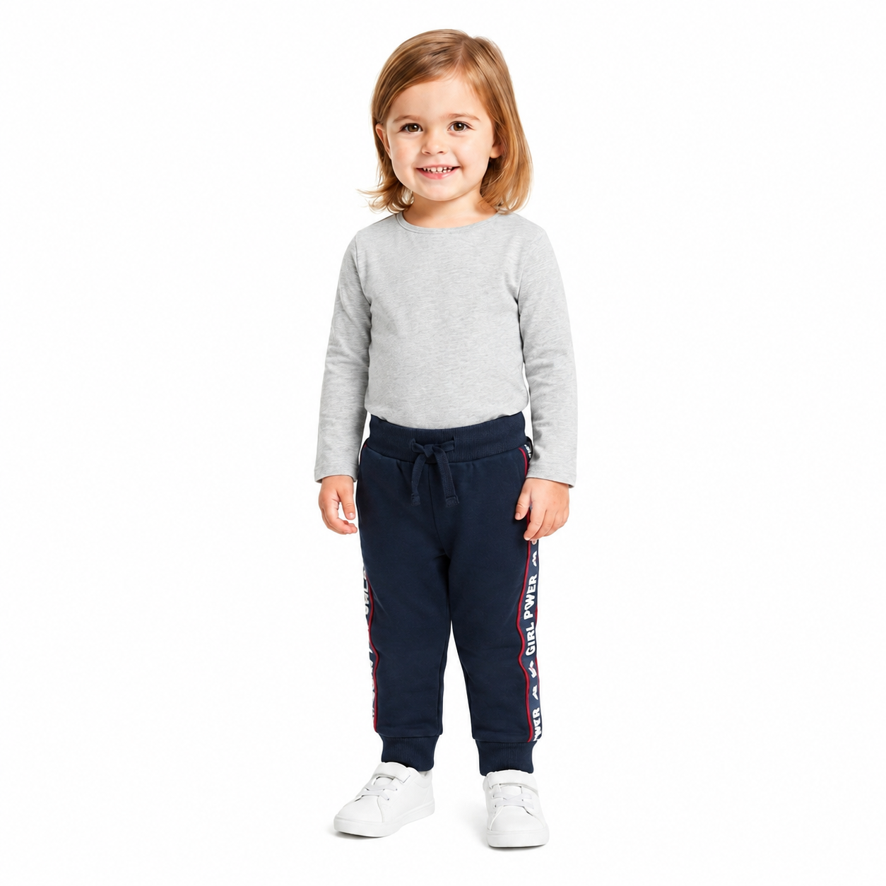 Girls blue girl power trouser