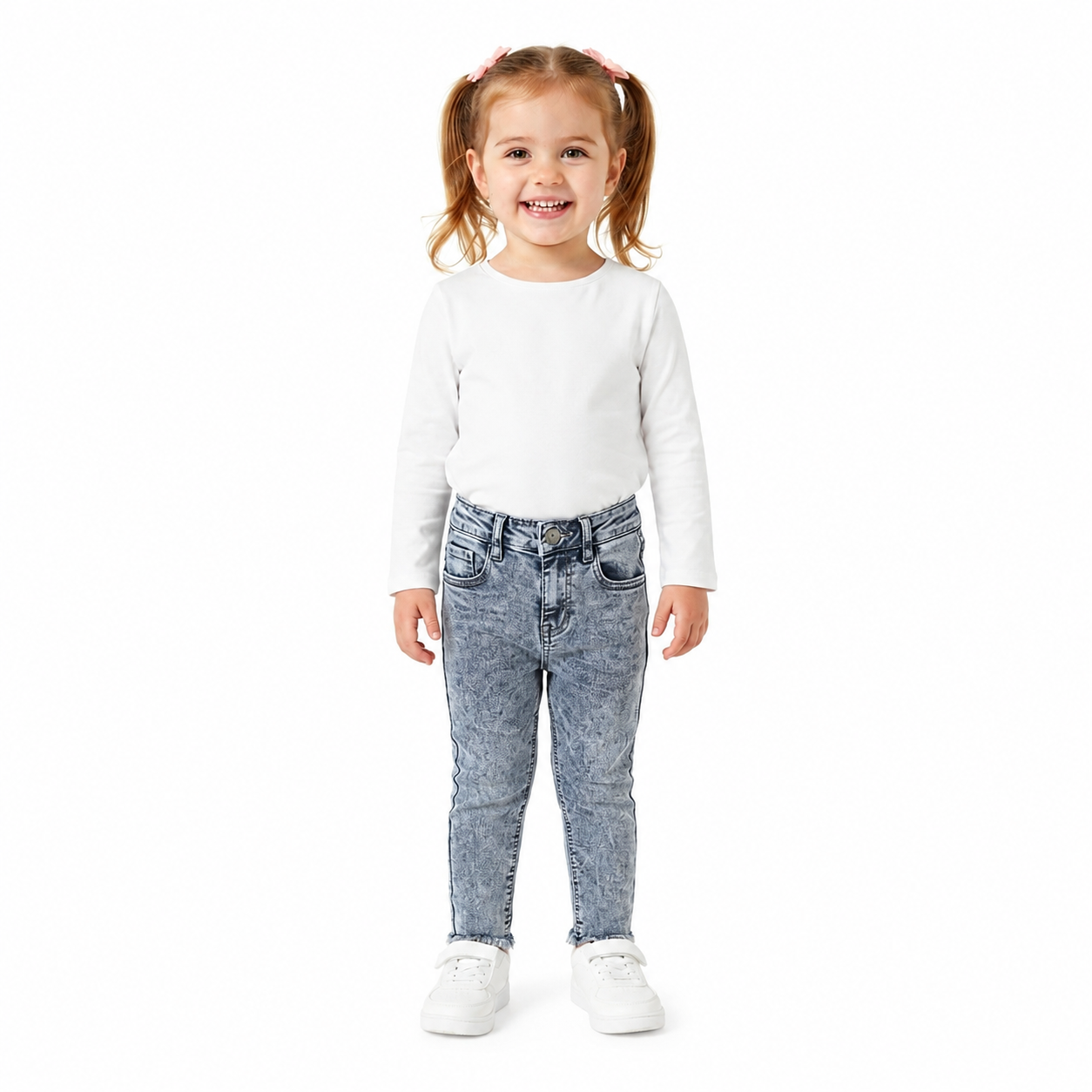Girls Grey Acid Wash Denim Pant (Last Chance)