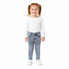 Girls Grey Acid Wash Denim Pant (Last Chance)