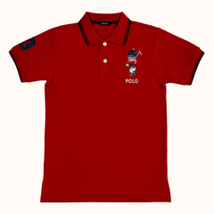 Boys red bear polo shirt