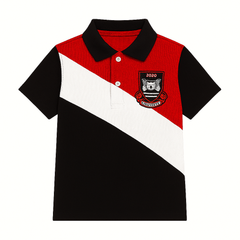 Boys black,white and peach polo shirt