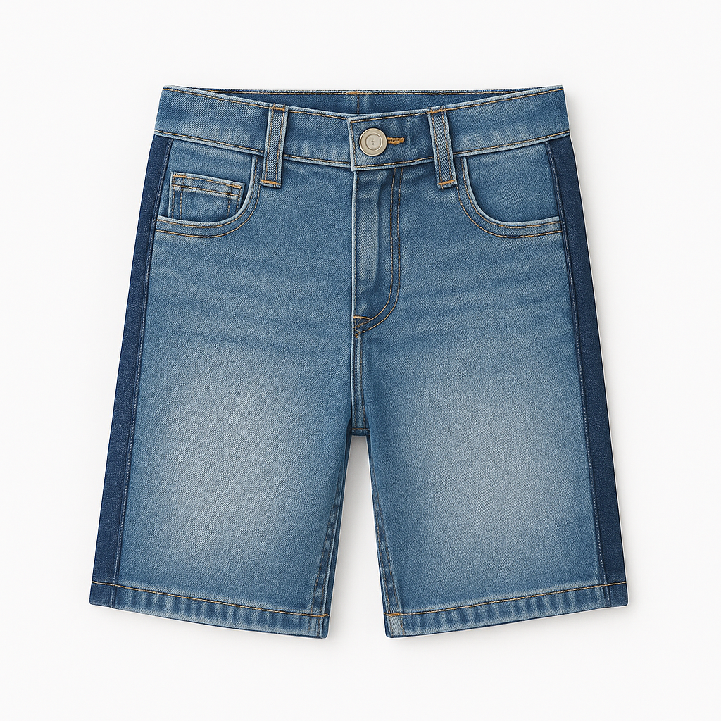 Boys side stripe denim shorts