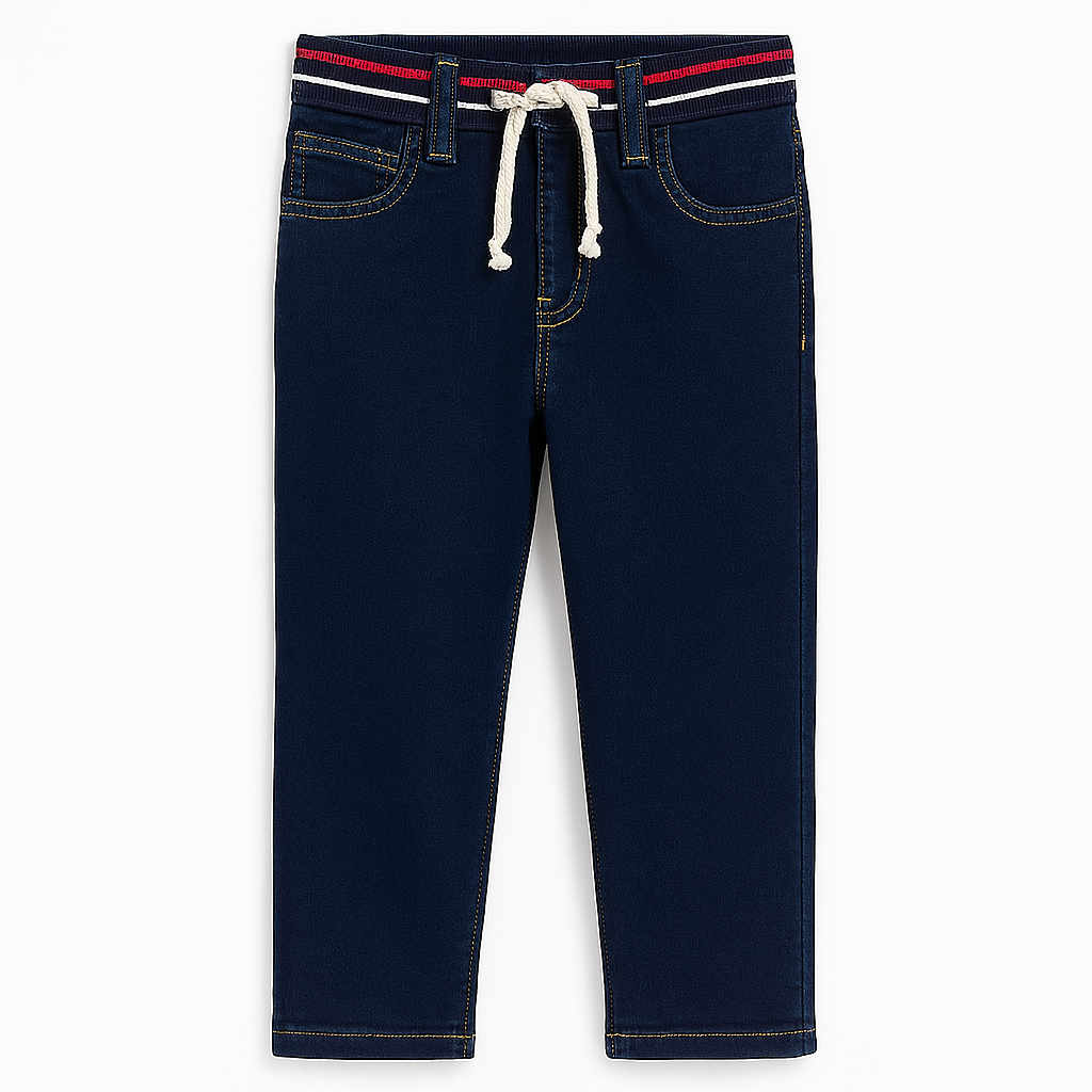 Boys dark blue rib pant