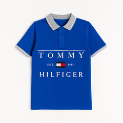 Boys blue tommy helfiger polo shirt