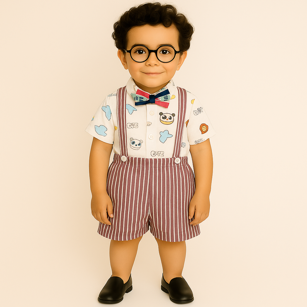 Boys white animals 2 pc