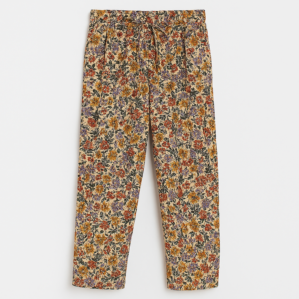 Girls skin flower cotton pant