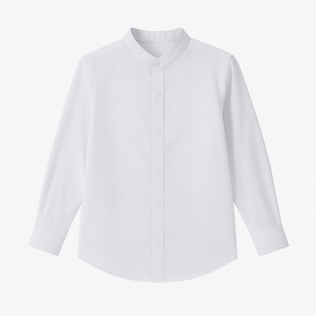 Boys white round neck casual shirt