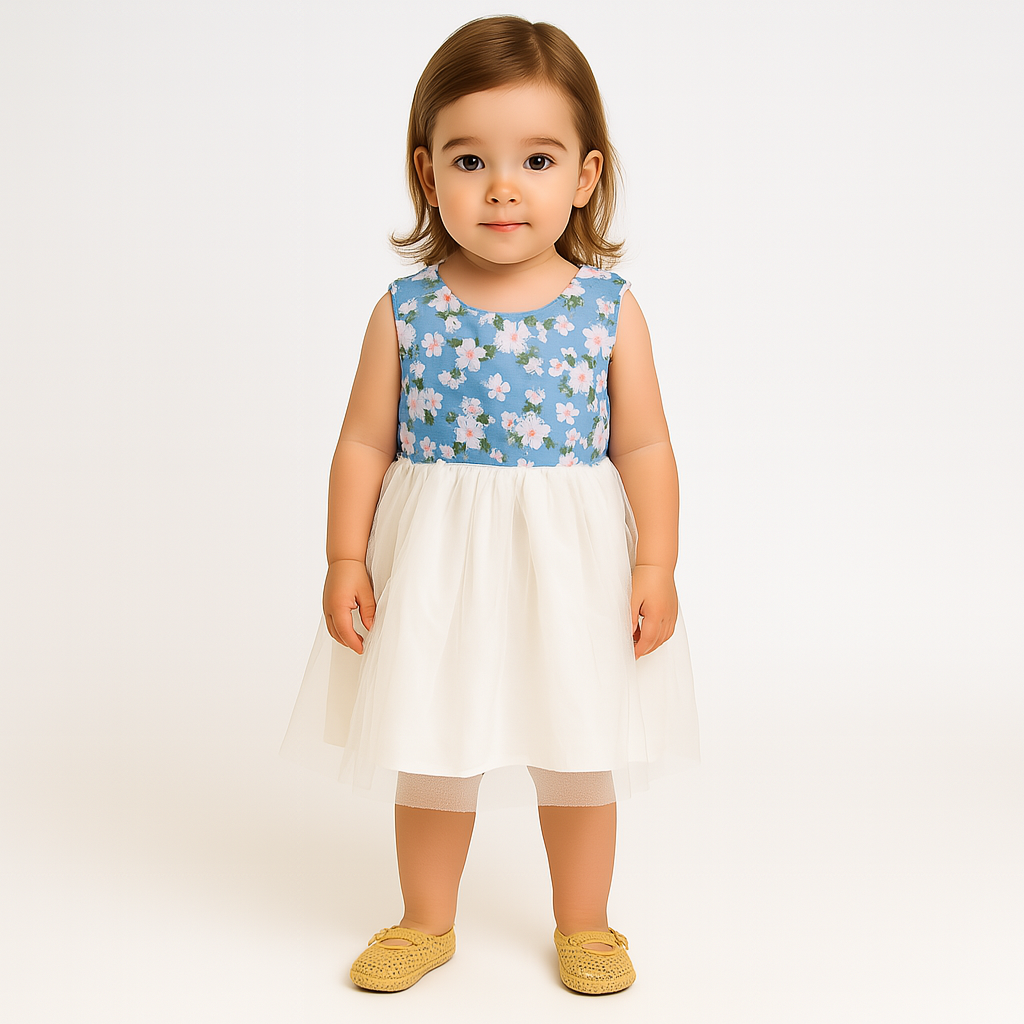 Girls blue flower fancy Frock