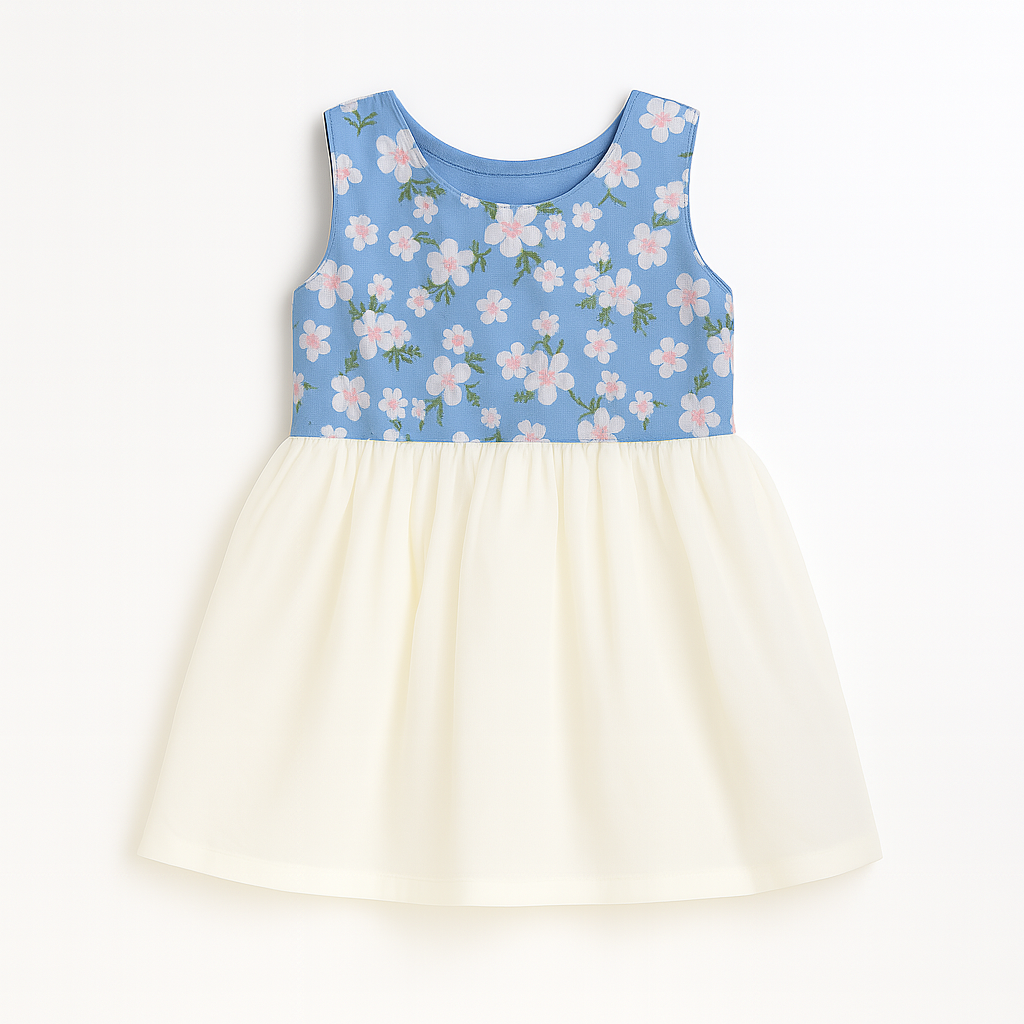 Girls blue flower fancy Frock