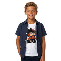 Boys Goku Graphic Printed Double Casual Shirt