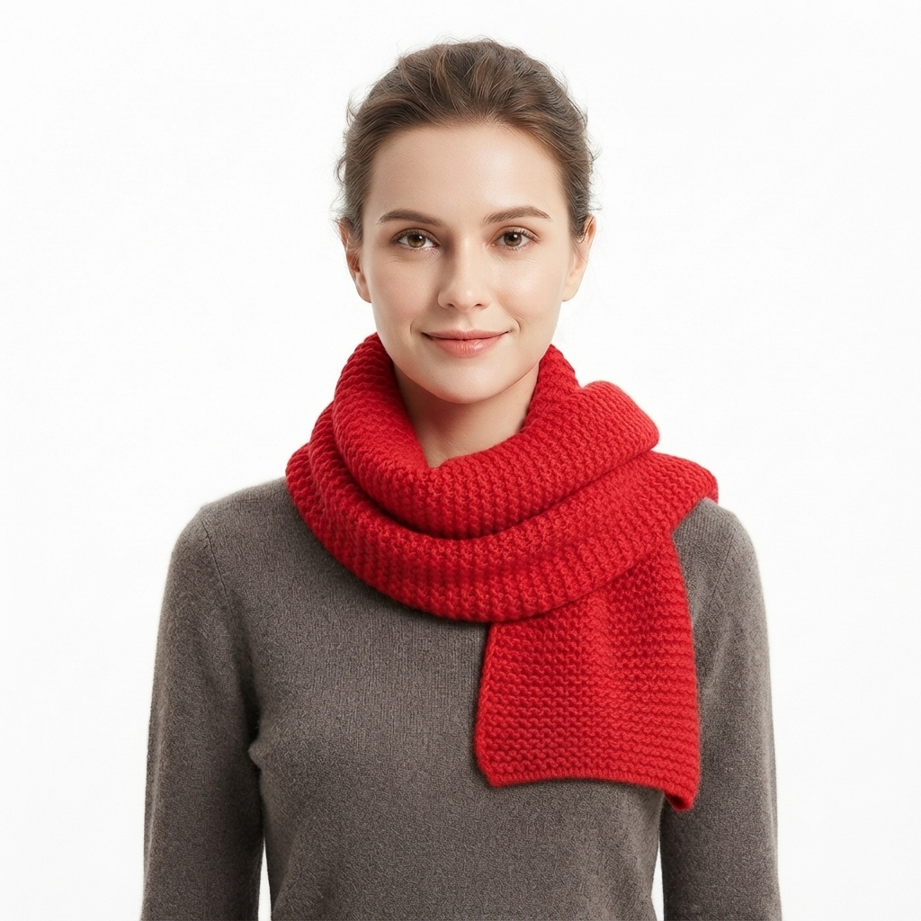 Red wool scarf