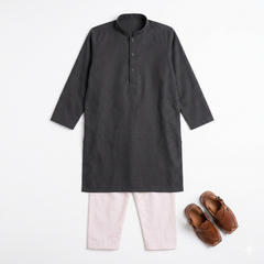 BOYS Black Plain kurta