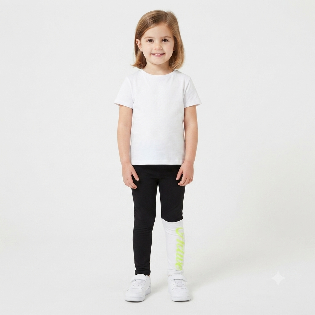 Girls black and white combo tights