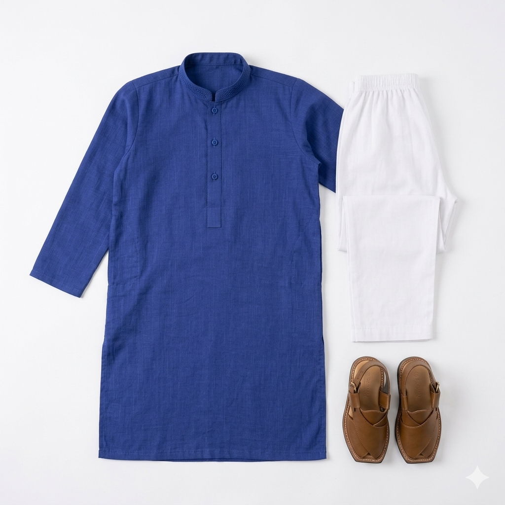BOYS Royal Blue Plain shalwar kameez