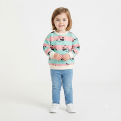 Green and pink lining micky sweatshirt
