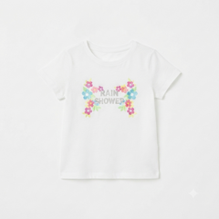 Girls white shower t-shirt