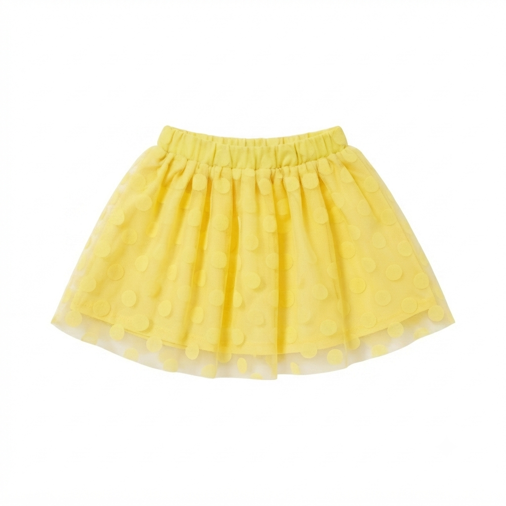 Girls yellow dot net skirt