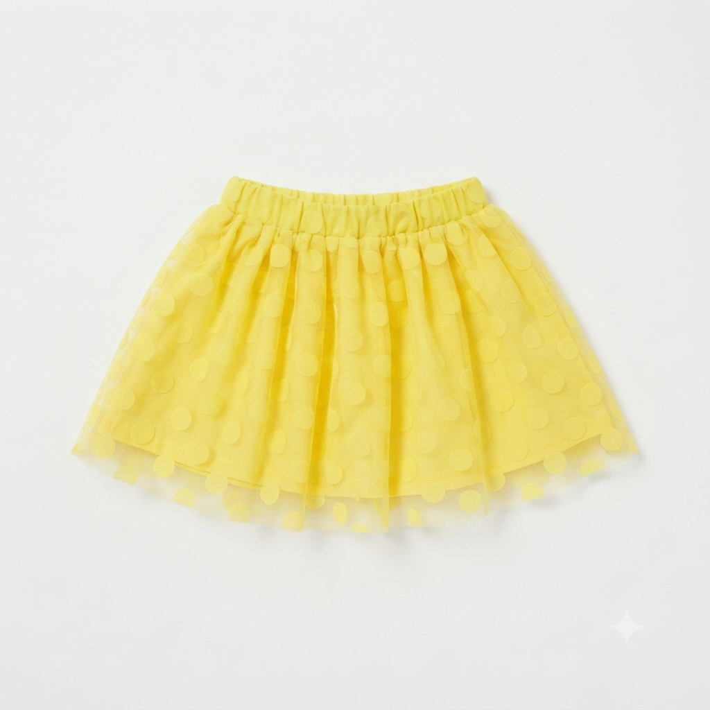 Girls yellow dot net skirt