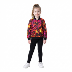 Girls red snake print zipper