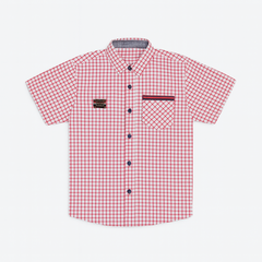 Boys orange check casual shirt