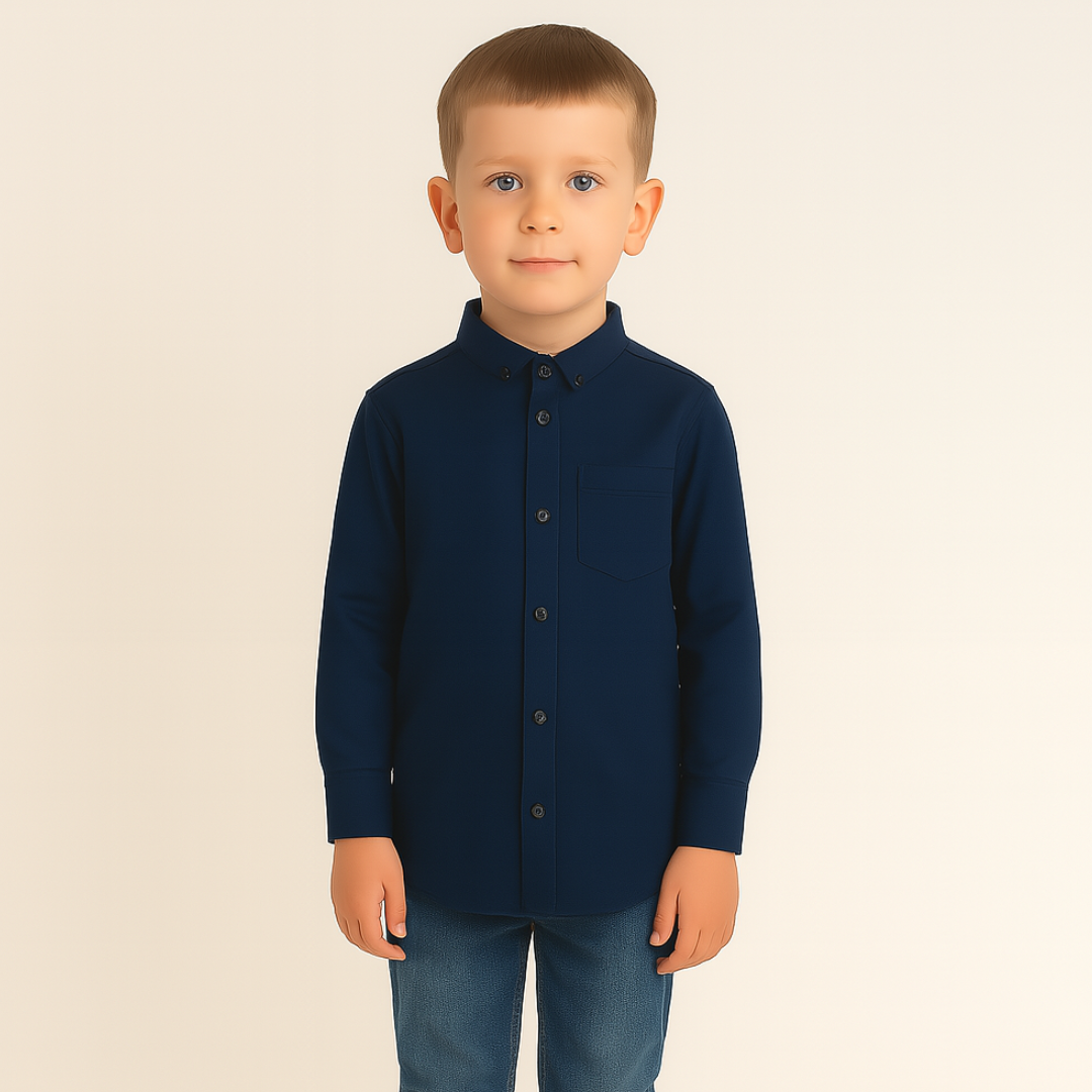 Boys navy blue casual shirt