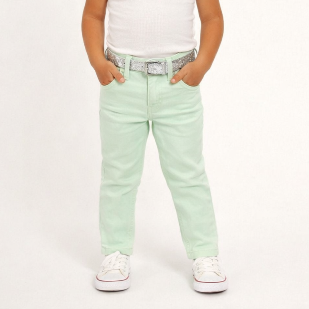 Girls green pant with glitter belt (Last Chance)