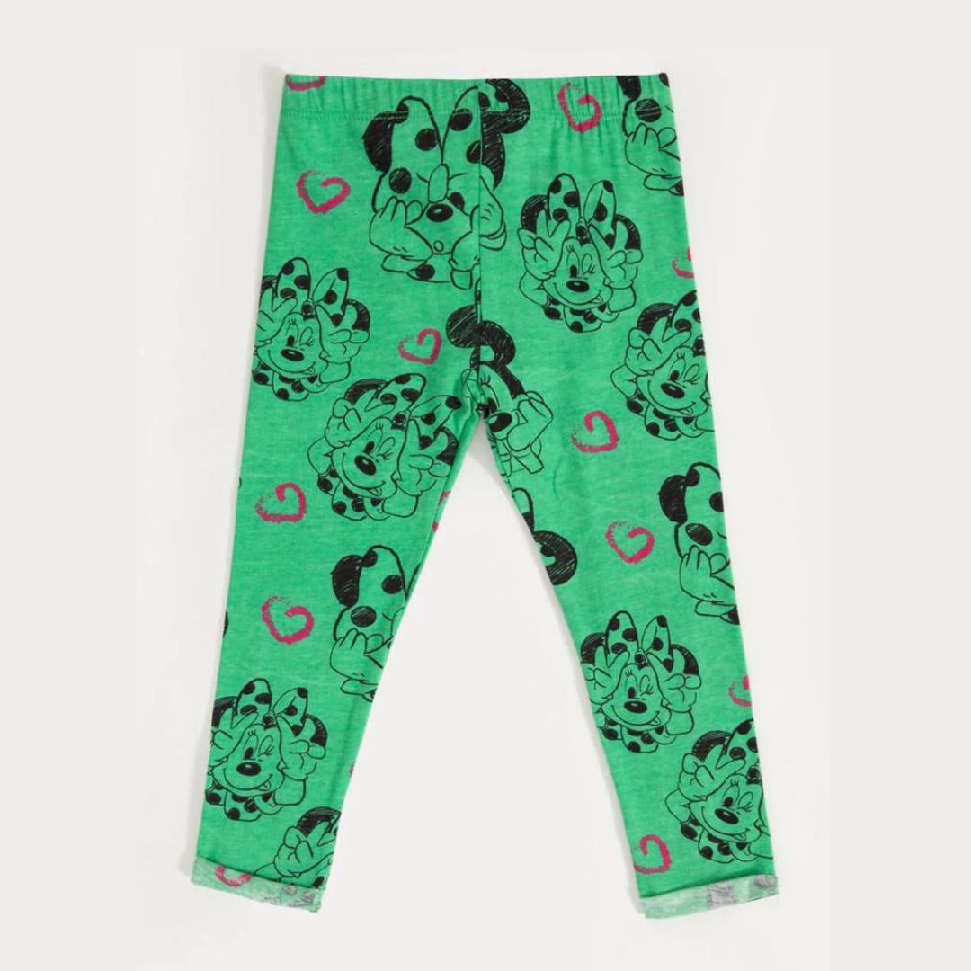 Girls green micky mouse trouser