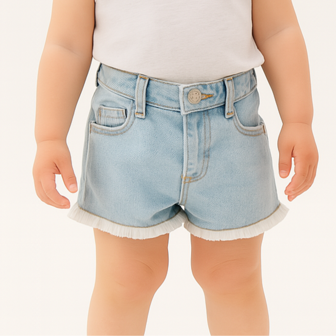 Girls light denim shorts
