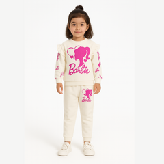 Girls white Barbie tracksuit