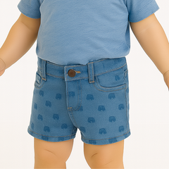 Boys car denim shorts