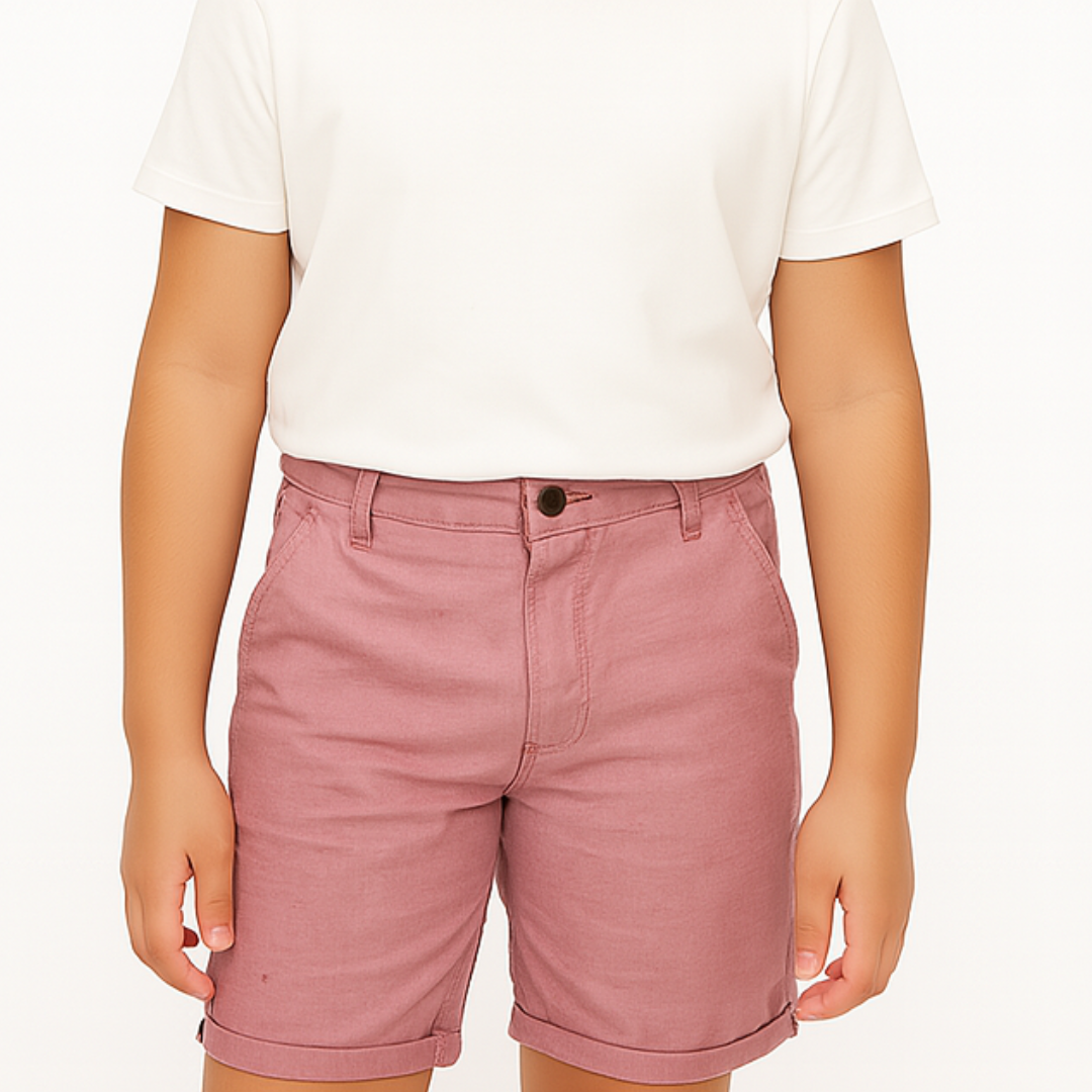 Boys pink denim short