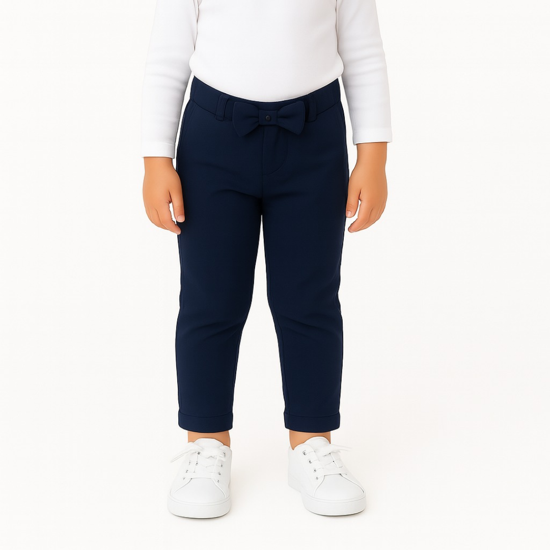 girls dark blue bow  trouser