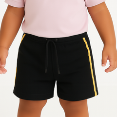 boys yellow side stripe short