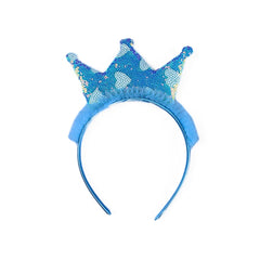 Girls blue sequin crown hair band (Last Chance)