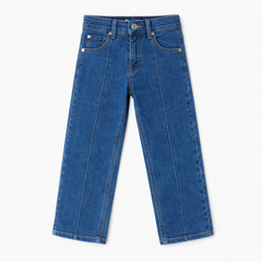 Boys dark blue straight fit denim pant