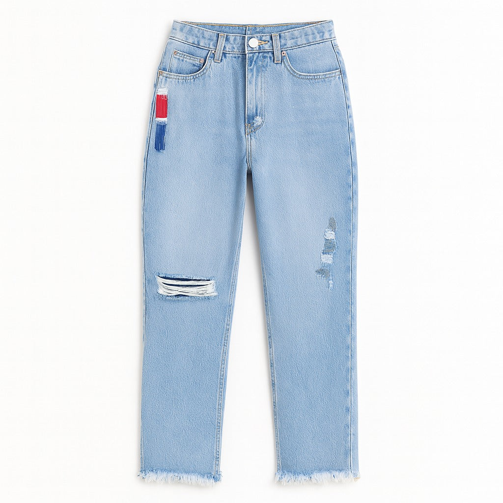 Ladies embroided rough pant